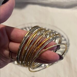 Elegant Gold and Silver Bangle Set